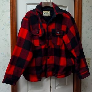 Vintage WOOLRICH BuffaloCheck Sherpa Lined Wool Shirt Jacket XL